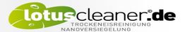 Logo der Firma Lotuscleaner.de mit dem Text "Trockeneisreinigung Nanoversiegelung".