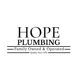 Hope Plumbing logo: "Family Owned & Operated. Quality Since 1978" in black text.