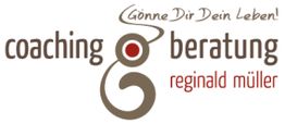 Logo mit Text: "Gönne Dir Dein Leben! coaching beratung reginald müller".