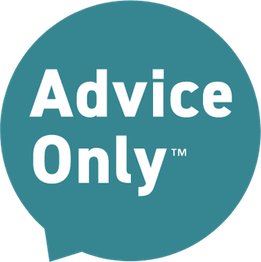 Teal circle with "Advice Only™" in white text.