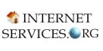Logo mit der Aufschrift "Internet Services.org", einem Haus-Icon und einer Weltkugel.