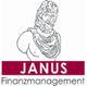 Zeichnung einer antiken Büste über dem Schriftzug "JANUS Finanzmanagement".