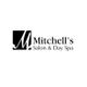 Logo of Mitchell's Salon & Day Spa with stylized "M" and text in black and white.