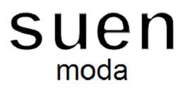 Texto en la imagen: "suen moda" en negro sobre fondo blanco.