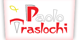Logo "Paolo Traslochi" con testo rosso e nero su sfondo bianco sfumato.