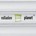 Logo mit "rolladen planet" und einer grünen Jalousie-Grafik auf weißem Hintergrund.