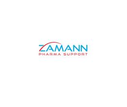 Logo von Zamann Pharma Support in Blau und Rot auf weißem Hintergrund.