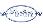 Logo mit blauem ovalen Rahmen, Text: "Landhaus Romantik".