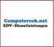 Logo mit Text: "Computereck.net EDV-Dienstleistungen" in blauer und schwarzer Schrift.