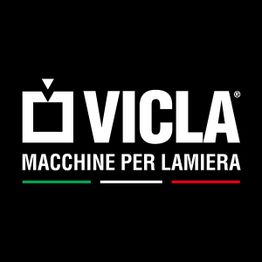 Logo VICLA con scritta "Macchine per Lamiera", strisce verde, bianca e rossa sotto.