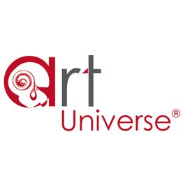 Logo mit Schriftzug "art Universe", das "a" enthält ein abstraktes Symbol.