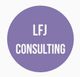 Círculo morado con texto blanco "LFJ CONSULTING" en el centro.