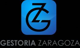 Logo con letras "GZ" en negro sobre fondo azul, texto "GESTORIA ZARAGOZA" en la parte inferior.