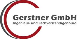 Logo der Gerstner GmbH, Ingenieur- und Sachverständigenbüro, mit rotem und grauem Halbkreis.