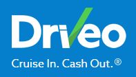 Blue "Driveo" logo with the slogan "Cruise In. Cash Out." in white text.