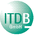 Grünes Logo mit der Aufschrift "ITDB GmbH" auf einem Kreis.