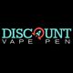 "Logo reading 'Discount Vape Pen' with a rocket icon in the 'O' on a black background."
