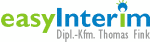 Logo von "easyInterim" mit dem Text: "Dipl.-Kfm. Thomas Fink".