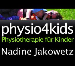 Frau mit Kind auf der Wiese, Text: "physio4kids - Physiotherapie für Kinder."