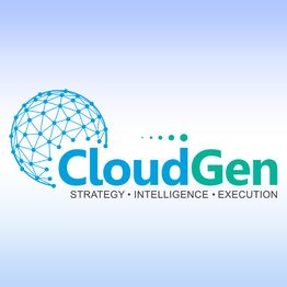 CloudGen logo with a digital globe and text: Strategy, Intelligence, Execution.