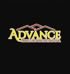 Logo of Advance Moisture Protection Inc. with a stylized roof graphic on a black background.