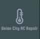 "Union City AC Repair logo with a stylized thermometer icon on a dark background."