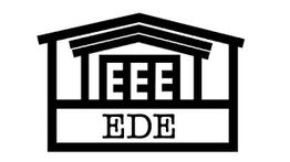 Logo of IEEE EDE with stylized house design.