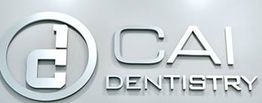 "CAI Dentistry logo with stylized 'd' in a circle on a gray background."