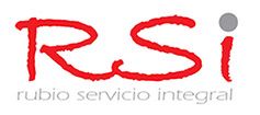 Logo de RSI en rojo con texto "rubio servicio integral" en gris.