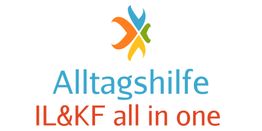 Logo mit buntem Symbol, Text: "Alltagshilfe IL&KF all in one".