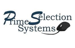 Logo mit Text "Prime Selection Systems" und einer Computermaus als Designelement.