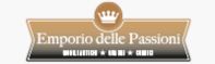 Logo marrone con corona, scritta: "Emporio delle Passioni, Modellismo, Hobby, Negozi".