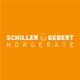 Orange Logo: "Schiller & Gebert Hörgeräte" in weißer Schrift auf orangem Hintergrund.