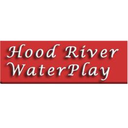 Text "Hood River WaterPlay" on a red background.
