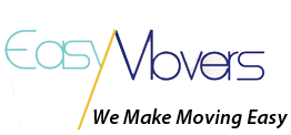 Easy Movers logo with stylized text and a diagonal line separating "Easy" and "Movers."