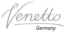 Vorlage mit geschwungenem "Venetto" Schriftzug in Grau, darunter steht "Germany".