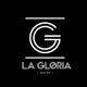 Logotipo de "La Gloria Wine Bar" con letras blancas sobre fondo negro.