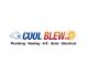 Cool Blew Inc. logo with cloud and sun, offering plumbing, heating, A/C, solar, electrical services.