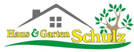 Logo mit Haus, Baum und Text: "Haus & Garten Schulz".
