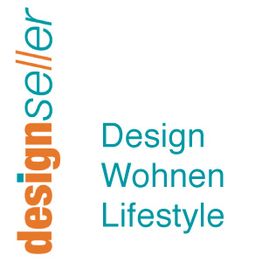 Text: "designseller" vertikal, daneben horizontal: "Design Wohnen Lifestyle".