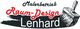 Logo von "Malerbetrieb Raum-Design Lenhard" mit Pinselgrafik auf schwarzem Hintergrund.