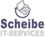 Logo mit Laptop und Text "Scheibe IT-Services".
