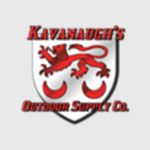 Red lion and crescents on shield with "Kavanaugh's Outdoor Supply Co." text.
