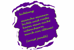 Bunter Text auf unregelmäßigem Hintergrund: "lichtung" von Ernst Jandl.