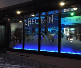 Cafe Bar Check - in Logo