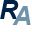 Ein stilisiertes Logo mit den Buchstaben "RA" in Blau- und Grautönen.
