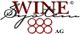 Logo der WINE System AG mit Weinflaschen-Symbolen und elegantem Schriftzug.