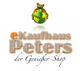 Logo mit Text "eKaufhaus Peters - der Genießer-Shop", darüber ein Frosch auf einem Globus.