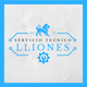 Logotipo azul con un león y el texto "Servicio Técnico Lliones 2017" sobre fondo gris.