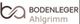Logo mit den Buchstaben "ba" und Text "BODENLEGER Ahlgrimm".